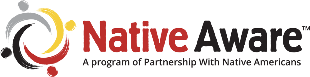 Logo of "Native Aware," a program in partnership with Native Americans.