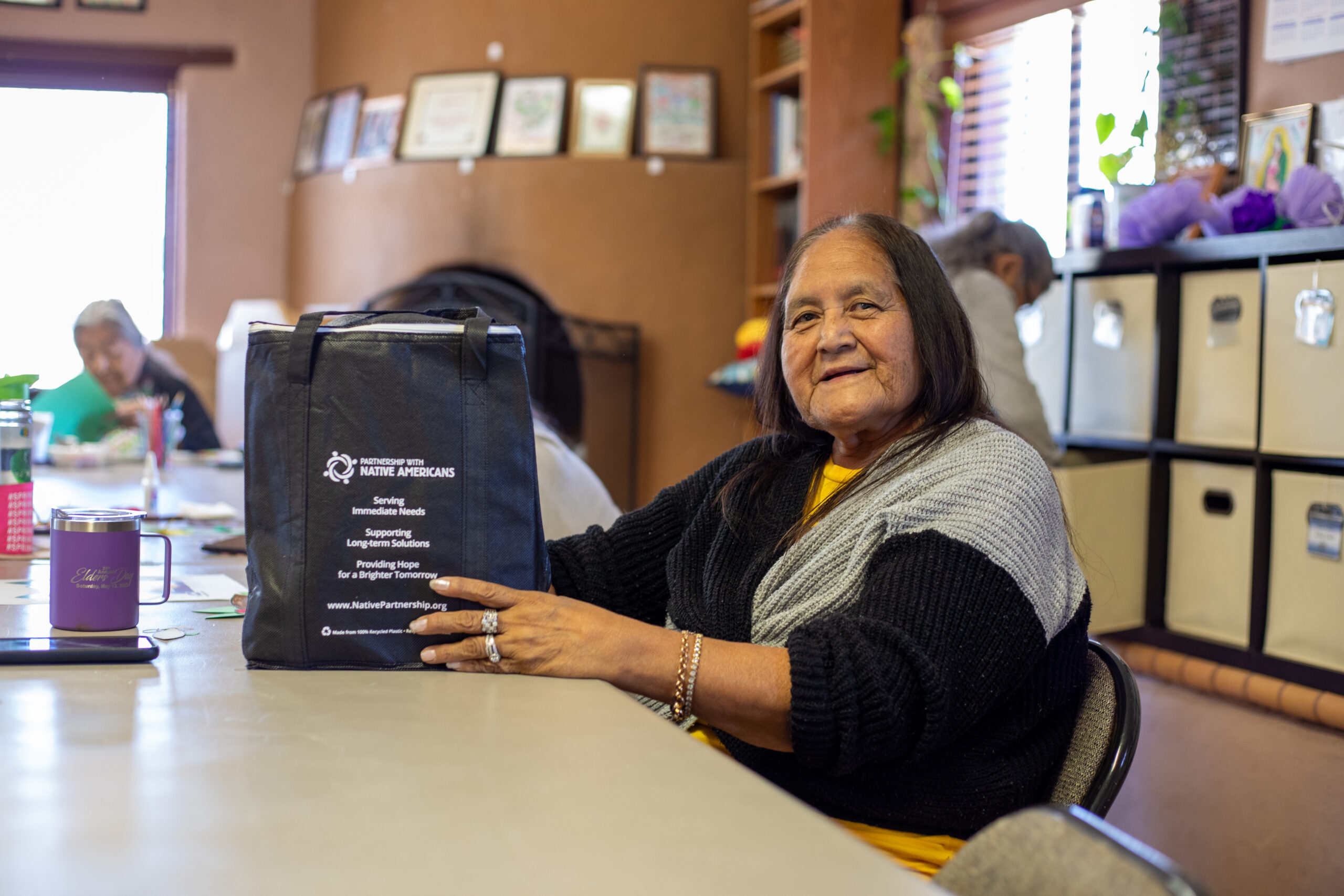 Tohono O’odham Elders receive food and build community